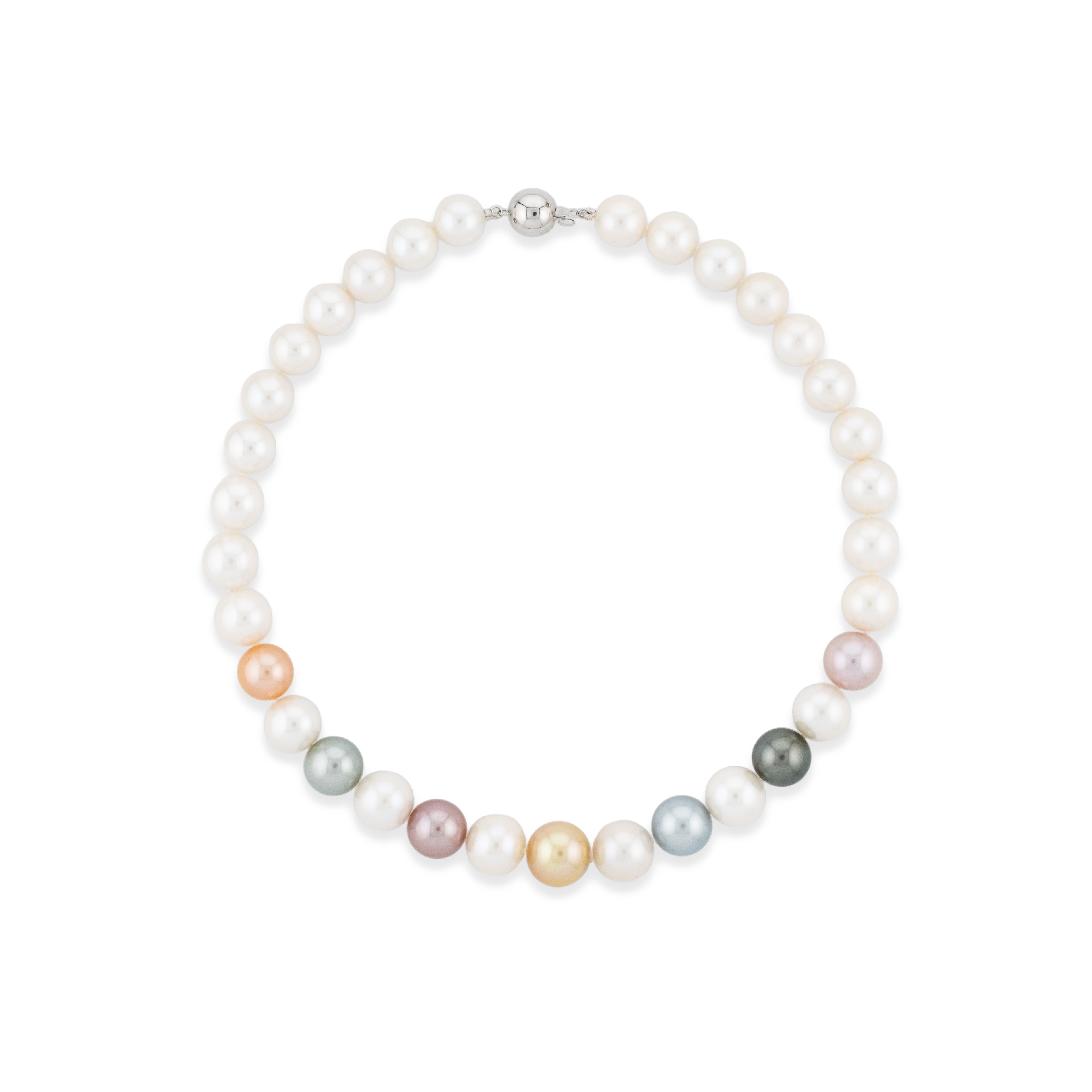 Tahitian Freshwater Pearl Multicolored Necklace 13mm-10mm