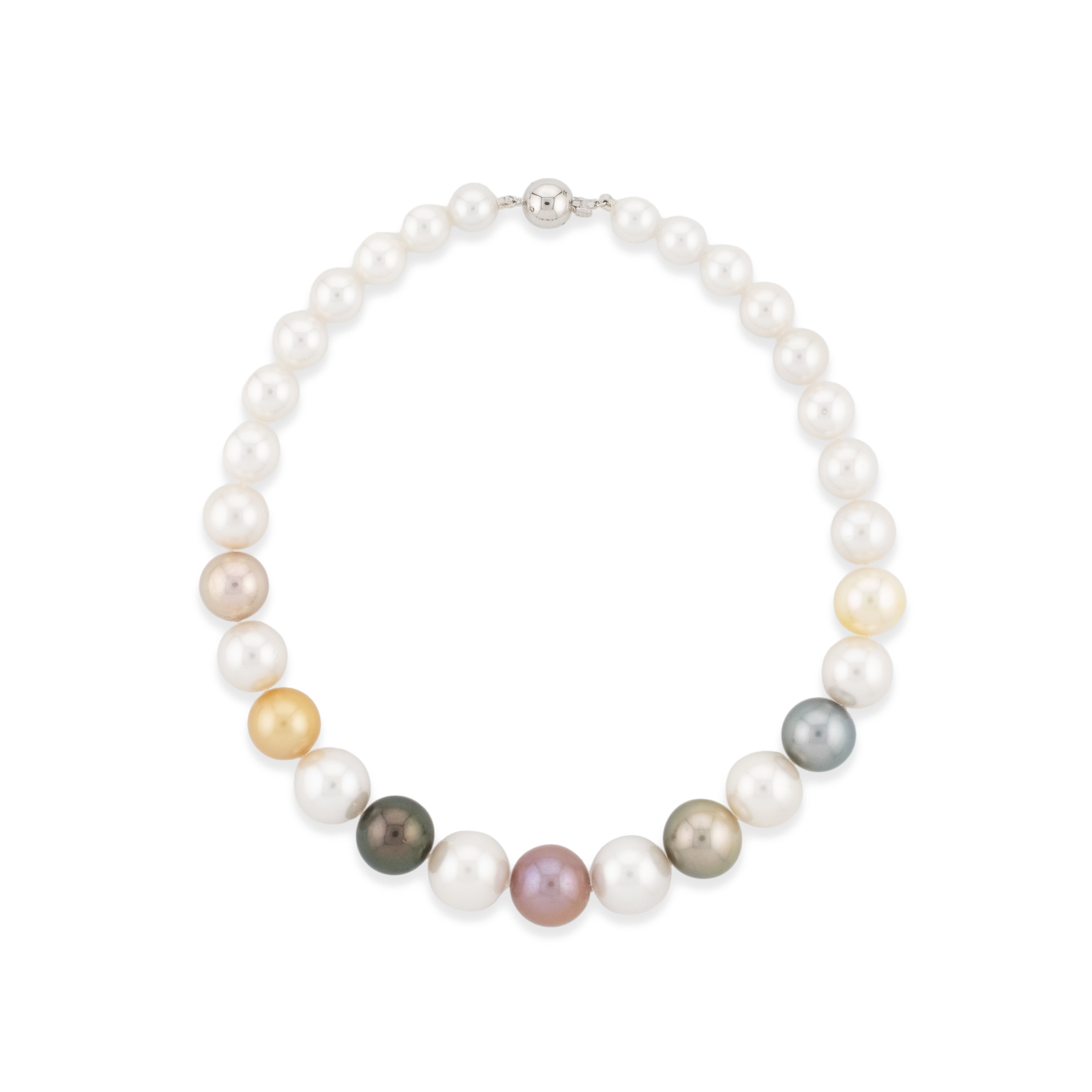 Tahitian Freshwater Pearl Multicolored Necklace 16mm-10mm