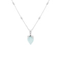 Carved Aquamarine Lantern & Diamond Necklace