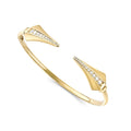 Yellow Gold and Diamond Quiver Hinged Torque Bangle