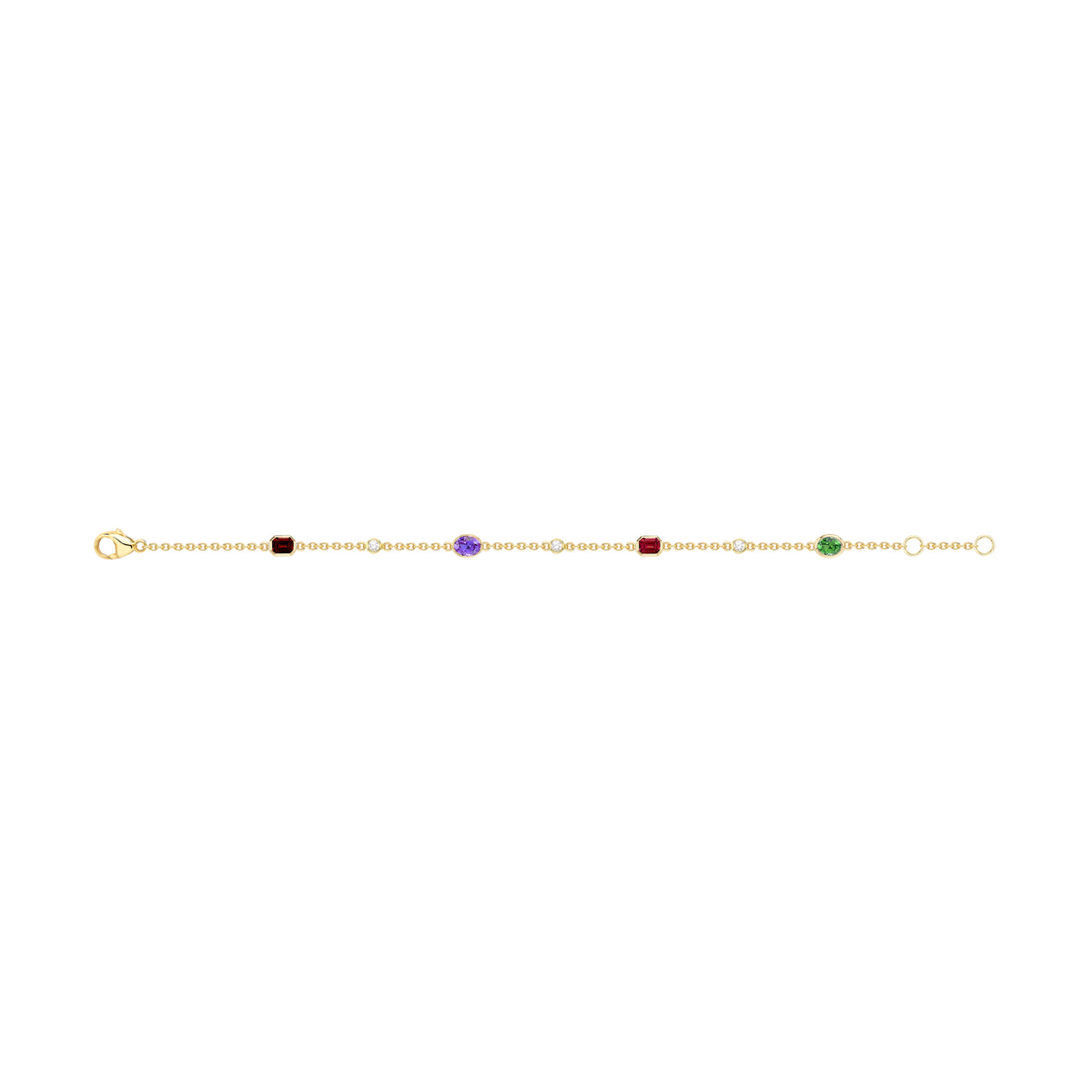 Ruby, Amethyst and Emerald 'RARE' Motley Bracelet