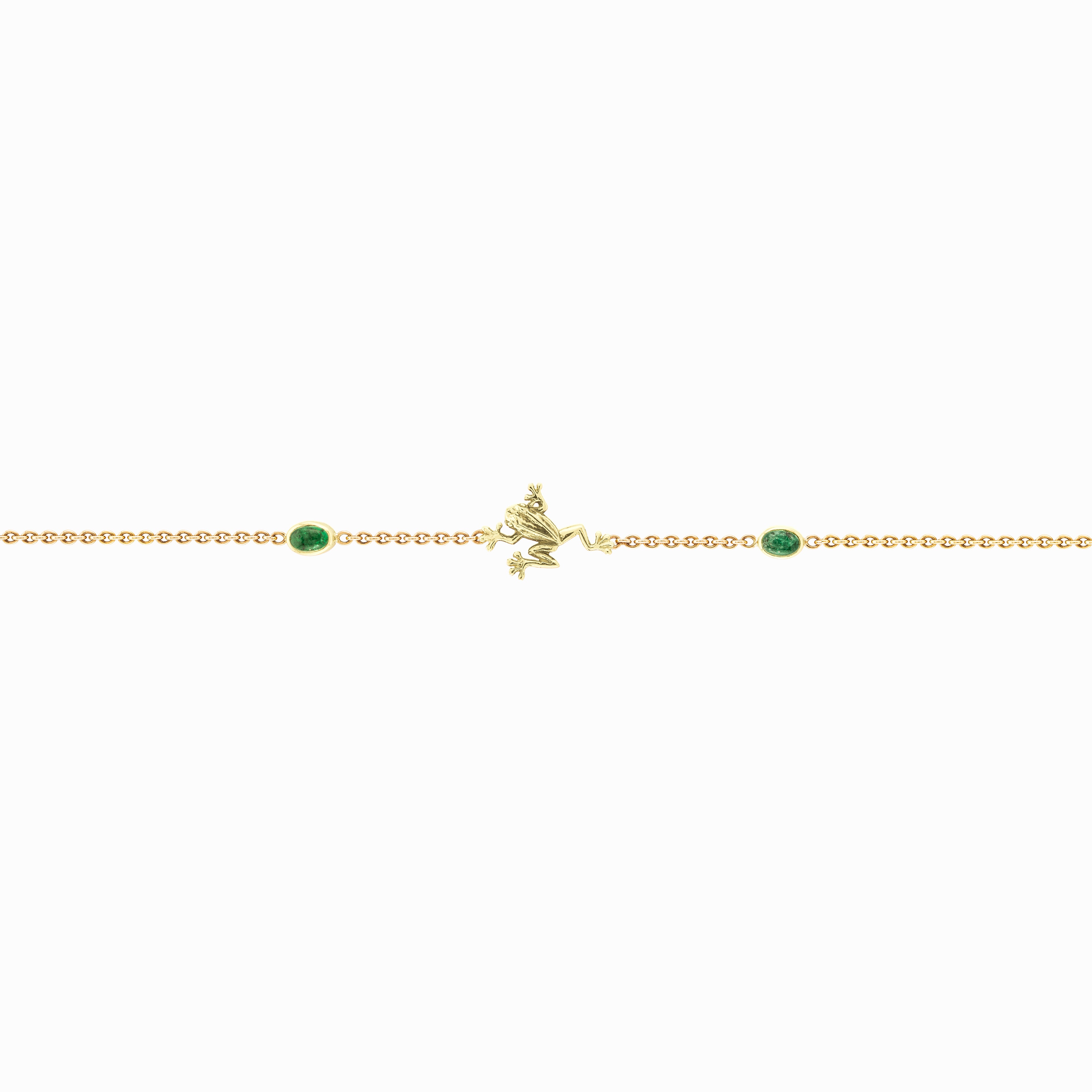 Mixed Gold Emerald Frog Bracelet