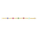 Tanzanite, Pink Tourmaline, Green Tourmaline, Malaya Garnet & Cuprian Pariaba Curb link Bracelet