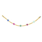 Tanzanite, Pink Tourmaline, Green Tourmaline, Malaya Garnet & Cuprian Pariaba Curb link Bracelet