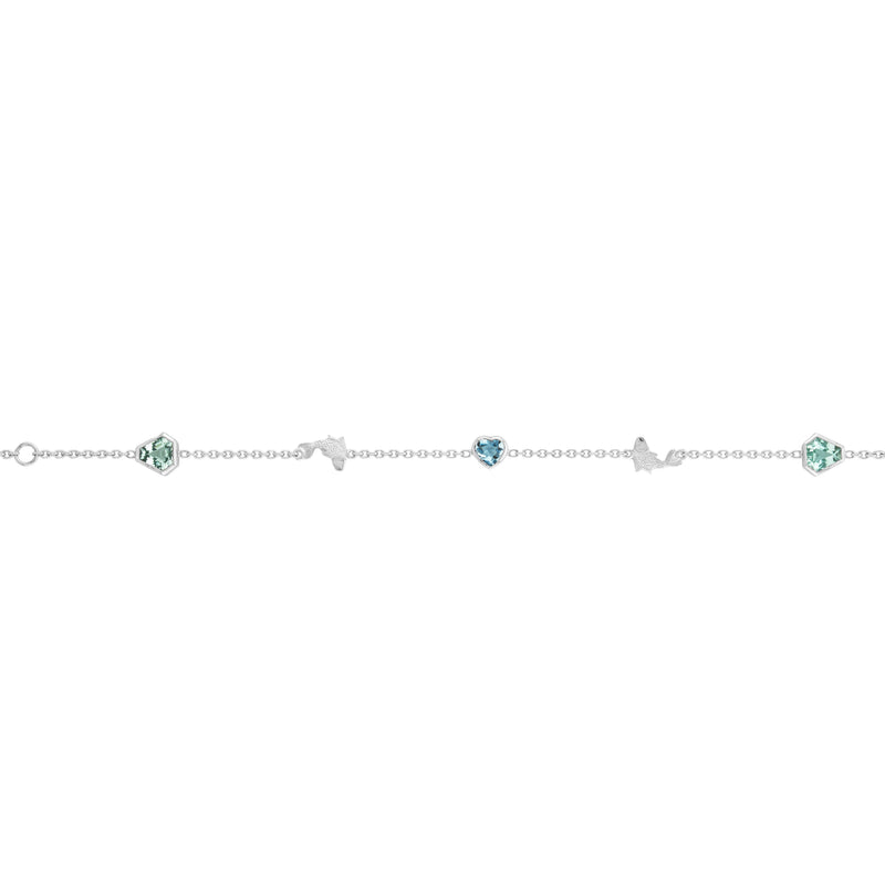 Green Beryl & Blue Topaz Fish Bracelet