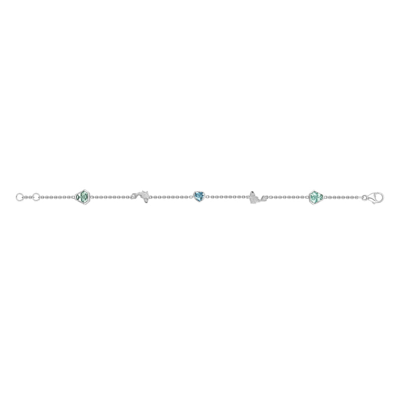 Green Beryl & Blue Topaz Fish Bracelet