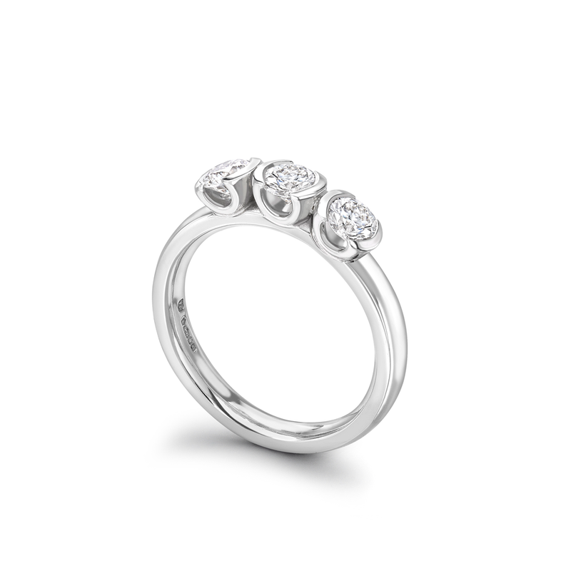 Platinum Forevermark Diamond Three Stone Reveal Ring