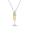 Citrine & Diamond Champagne Glass Charm