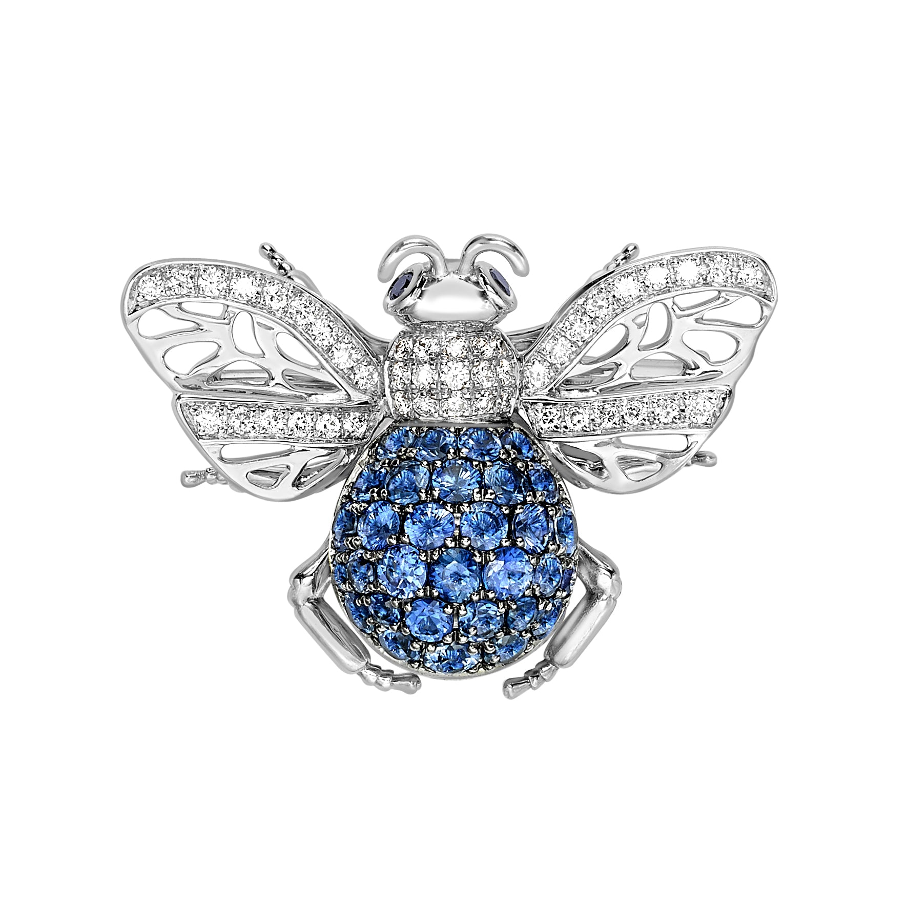 Small Sapphire & Diamond Bee Brooch