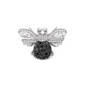 Small Black & White Diamond Bee Brooch