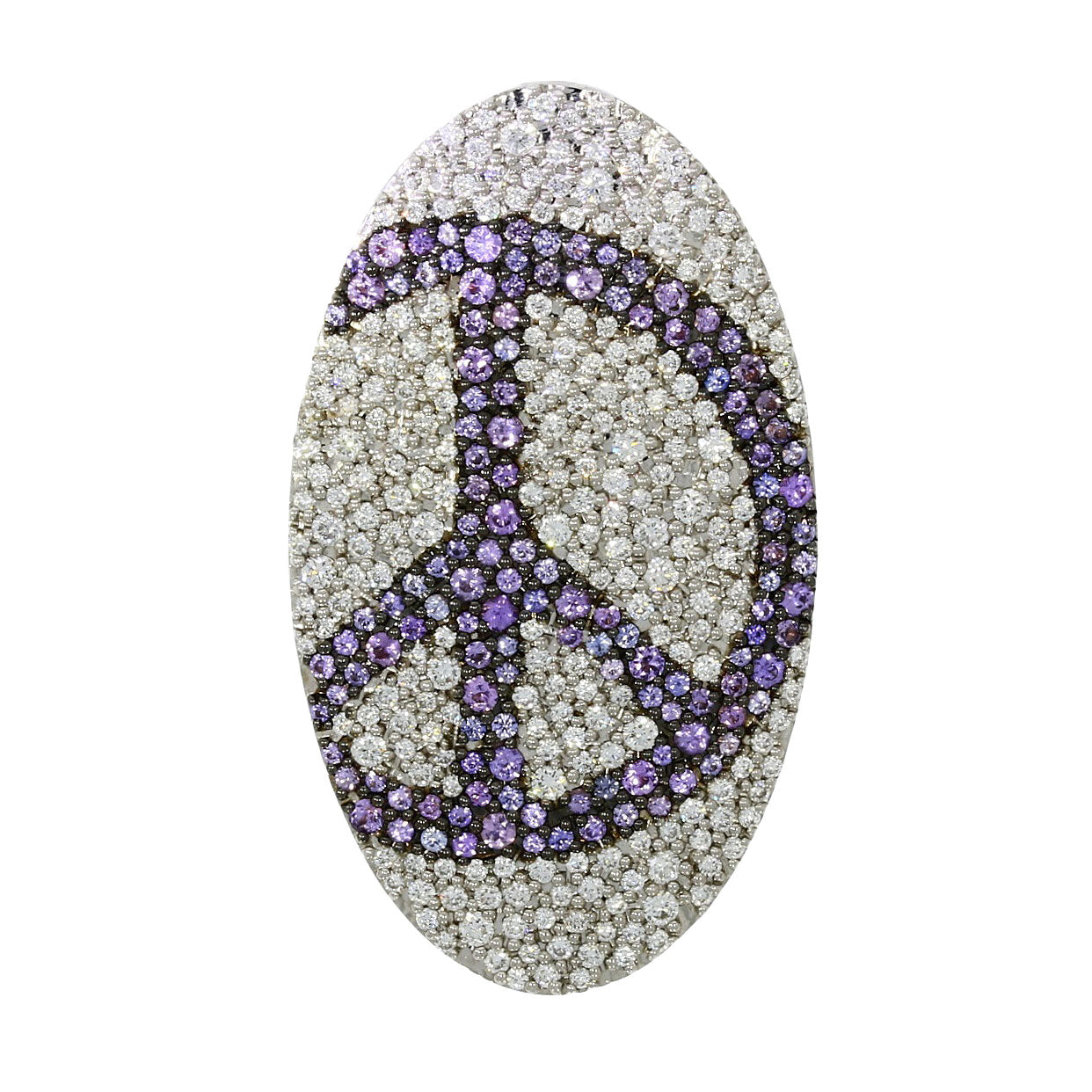 Diamond & Violet Sapphire Jouster Brooch