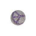 Violet Sapphire & Diamond Jouster Round Brooch