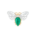 Emerald & Diamond Bee Brooch