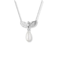 Dove, Diamond and Pearl Drop Necklace