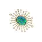 Opal and Diamond Starburst Brooch