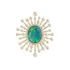 Opal and Diamond Starburst Brooch