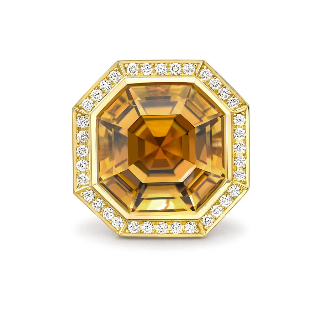 Autumn Tourmaline & Diamond Floribunda Ring