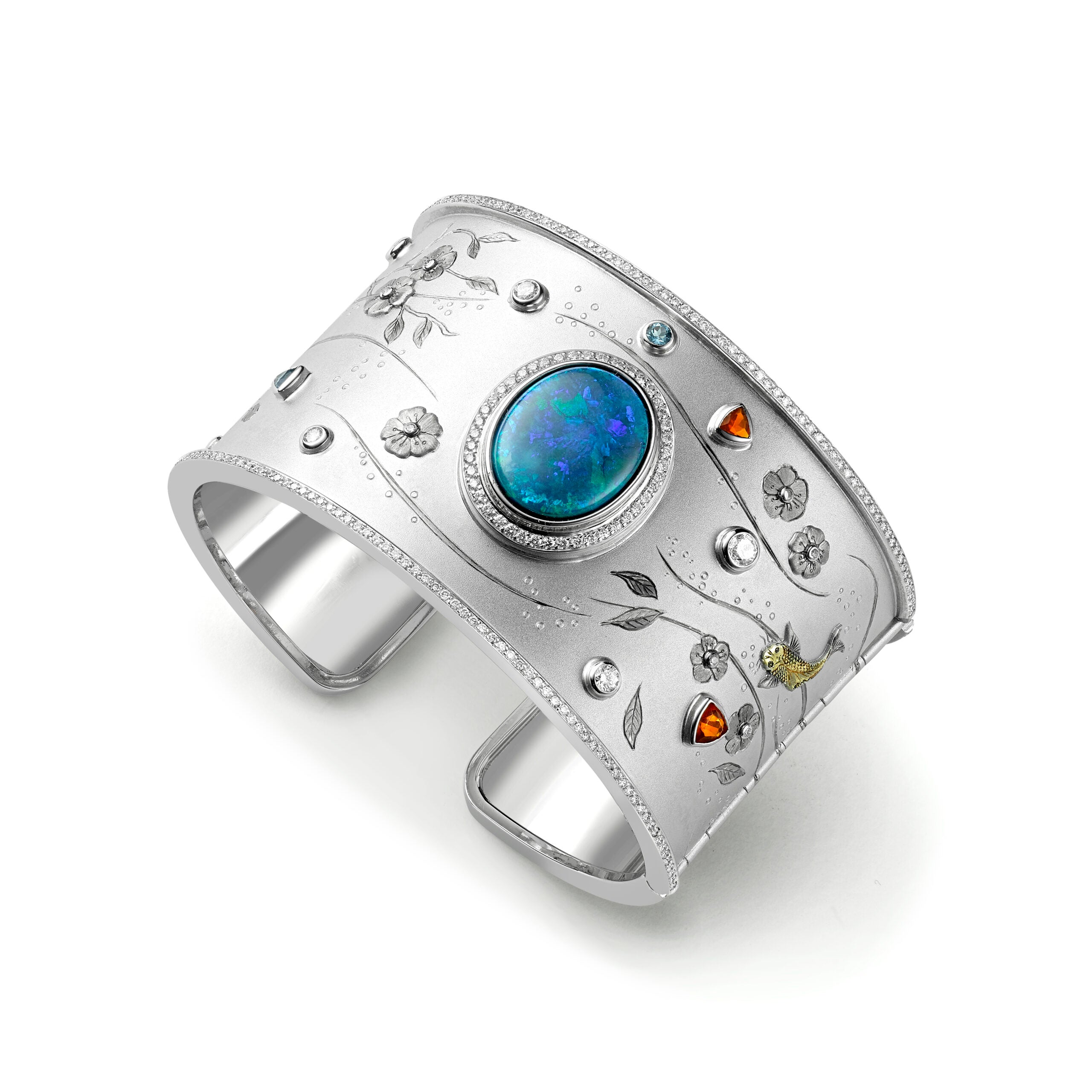 Black Opal Koi Carp Cuff Bangle