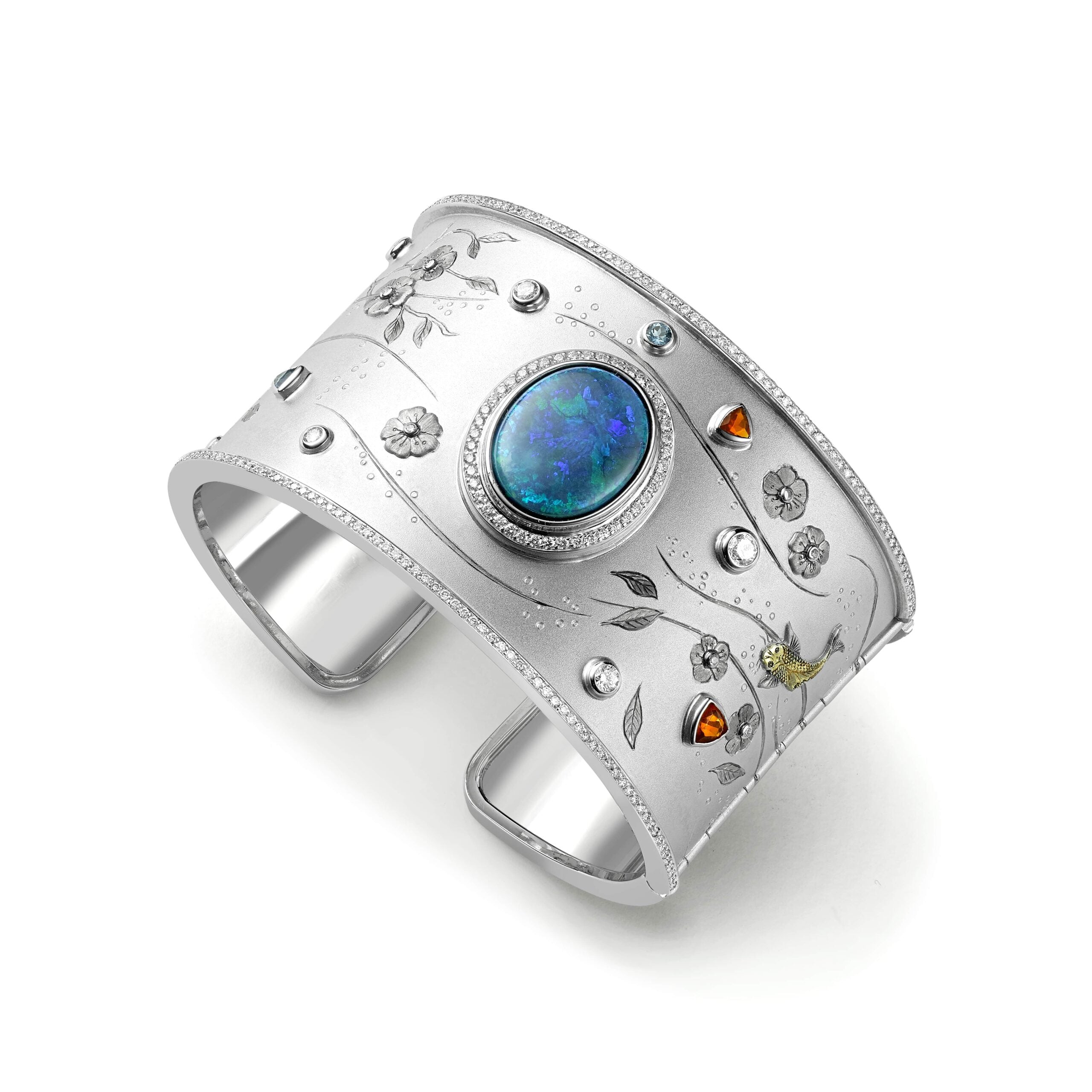 Black Opal Koi Carp Cuff Bangle