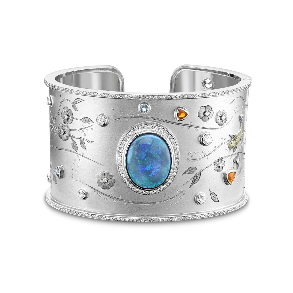 Black Opal Koi Carp Cuff Bangle