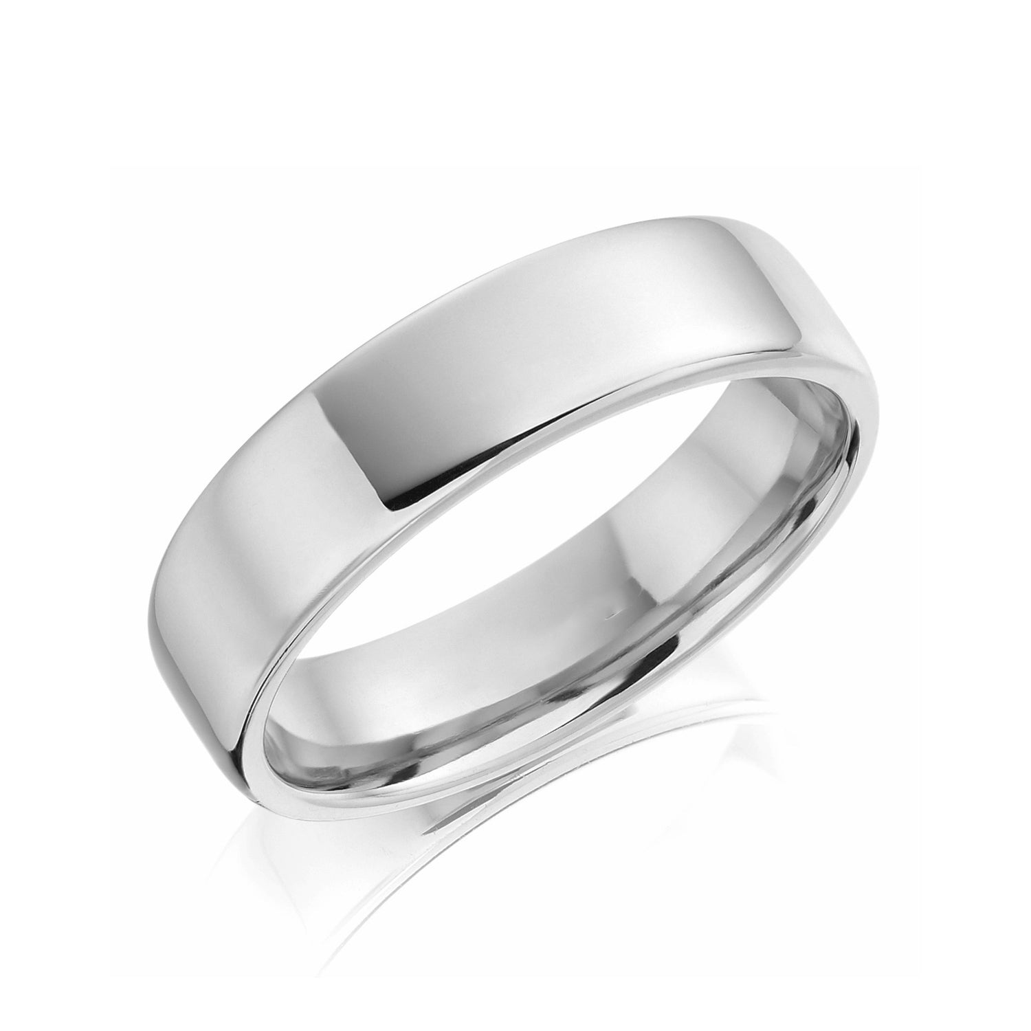 Gents 6mm Platinum Band - Softened Edge