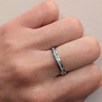 Ladies Diamond Set 3mm Platinum Band - Half Court