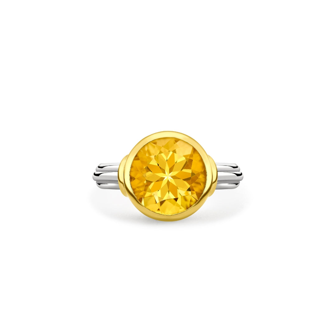Golden Beryl Rail Ring