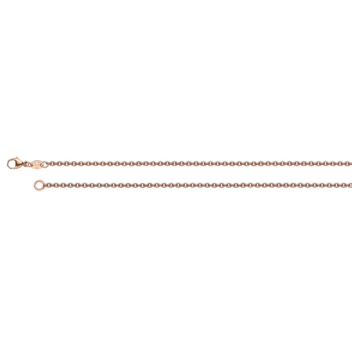 Rose Gold Small Oval Belcher 18" Chain