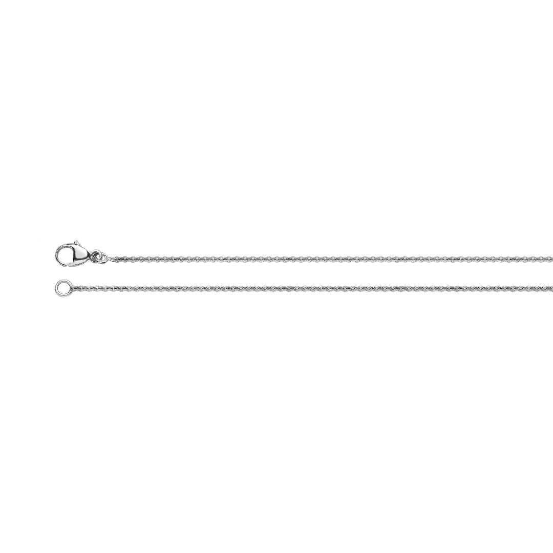 18ct White Gold 18" Mini Oval Belcher Chain