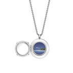White Gold Enamelled Porthole Opening Locket