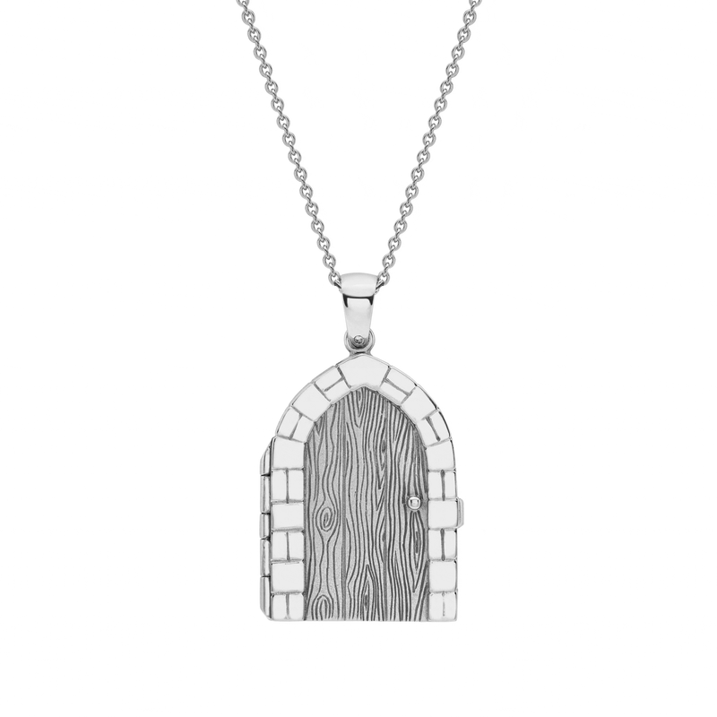 White Gold Garden Door Opening Pendant