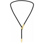 Hand Motif Black Cord Necklace