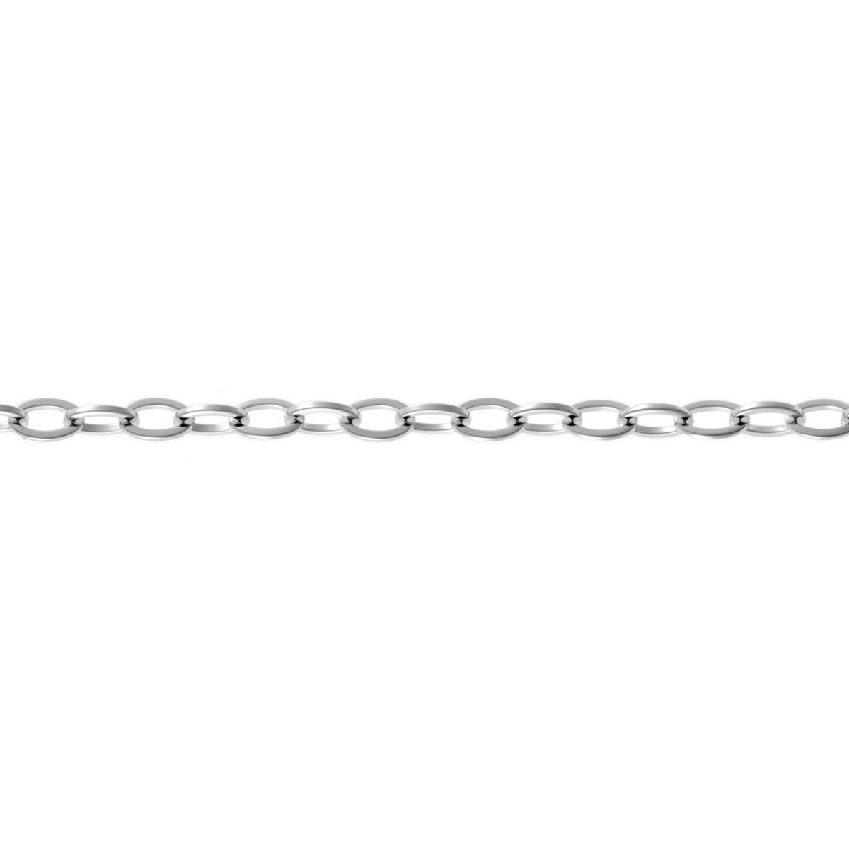 White Gold Outline Small Link Charm Bracelet