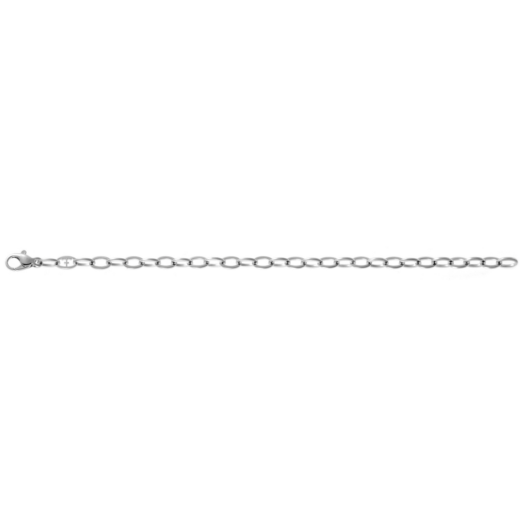 White Gold Outline Small Link Charm Bracelet