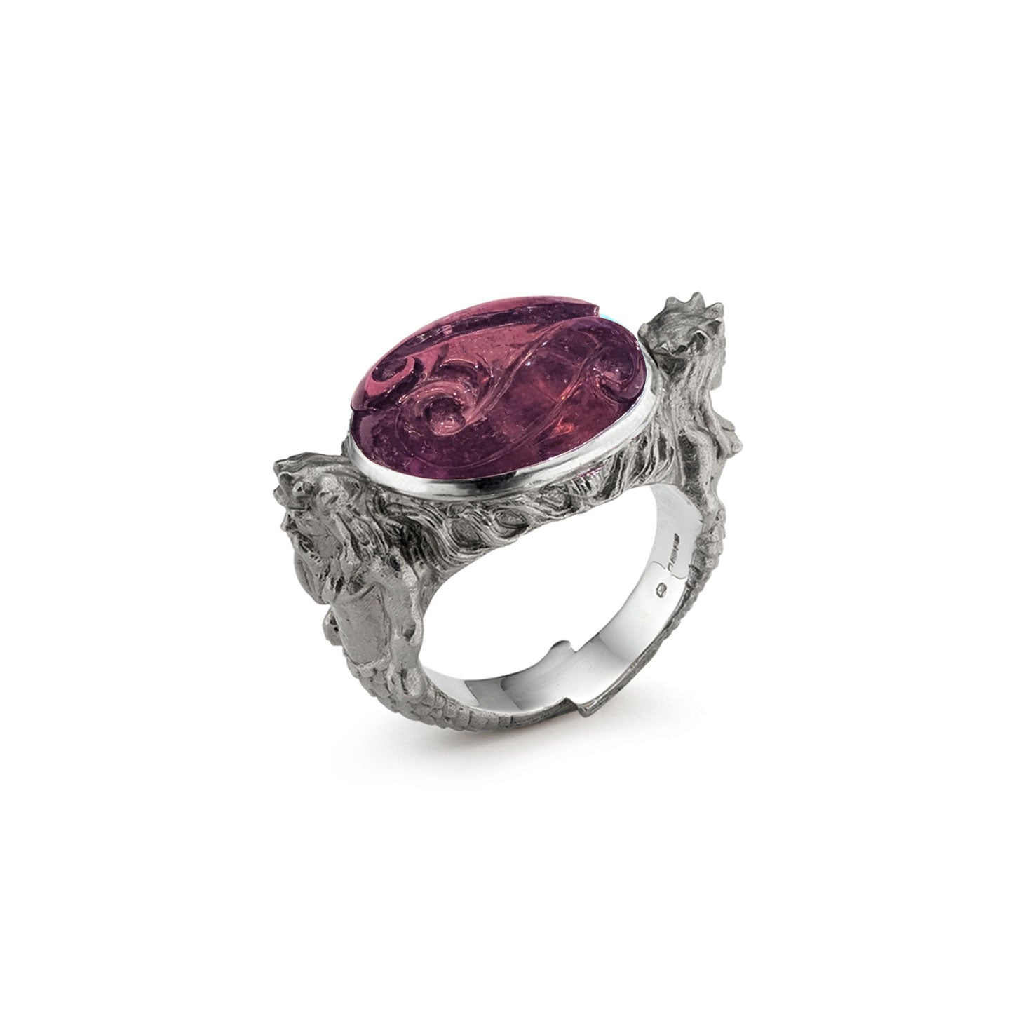 ALIAS Carved Pink Tourmaline Neptune Ring