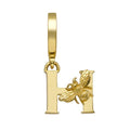 Yellow Gold Letter 'H' Charm with Bee Motif