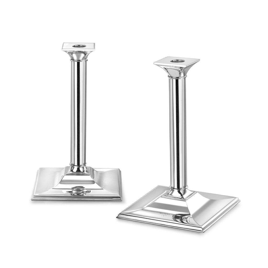 Silver 10" Candlestick with Square Base