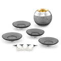 Smoke Crystal & Silver Caviar Set