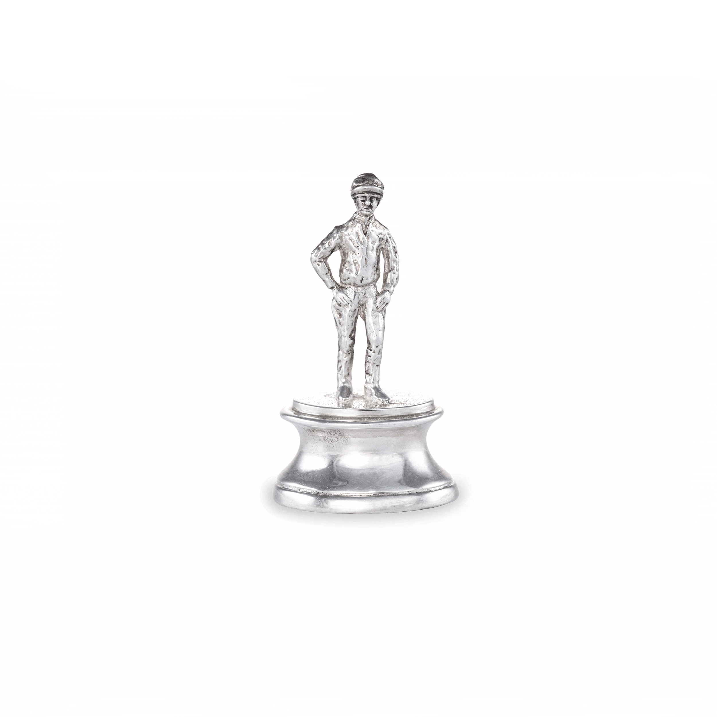 Silver Standing Jockey Menu Holder