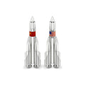 Silver Rocket Salt & Pepper with China & USA Enamel Flags