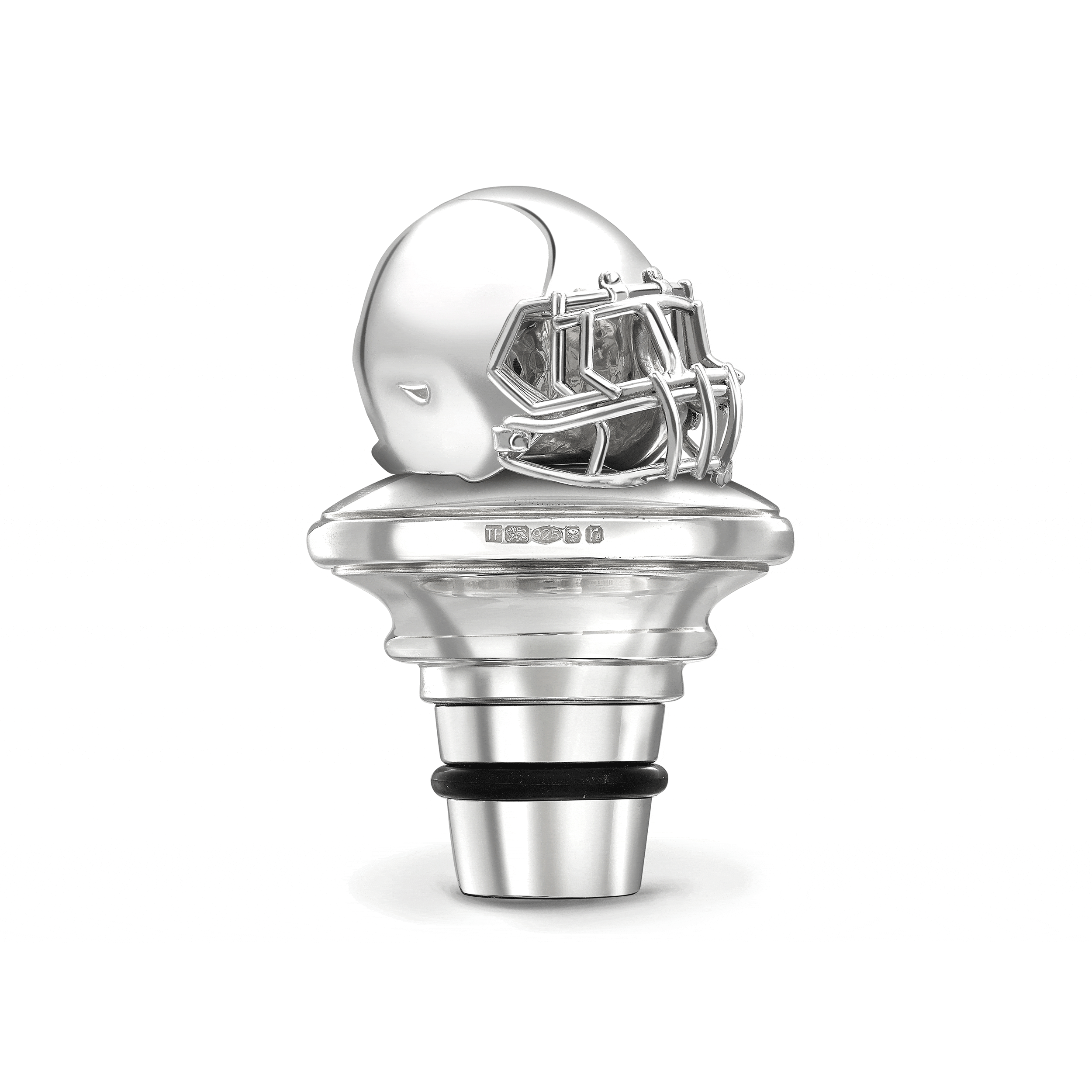 Silver American Football Helmet Decanter Stopper