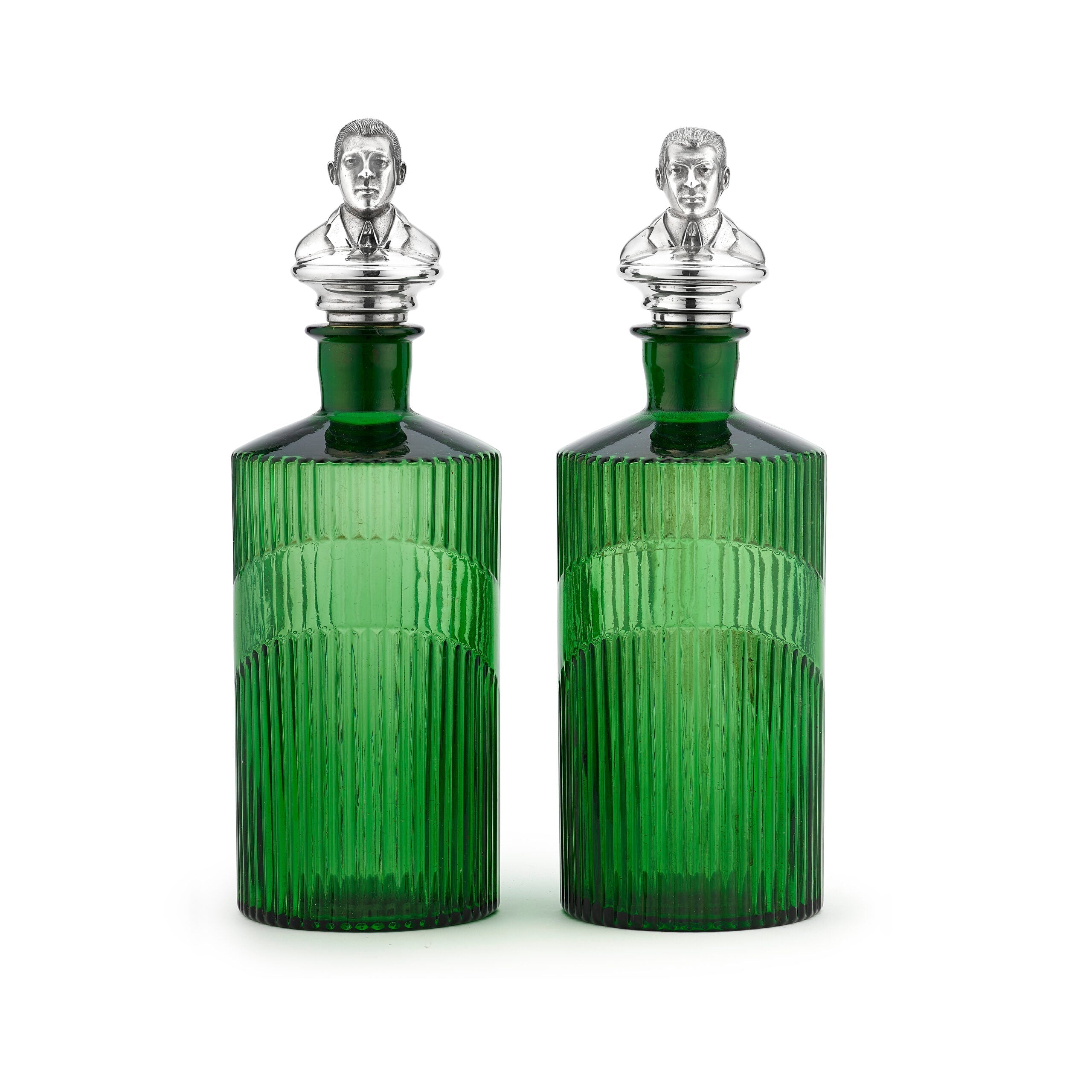 Pair of Kray Brothers Antique Poison Bottle Decanters