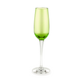 Lime Green Hand Blown Crystal Champagne Flute