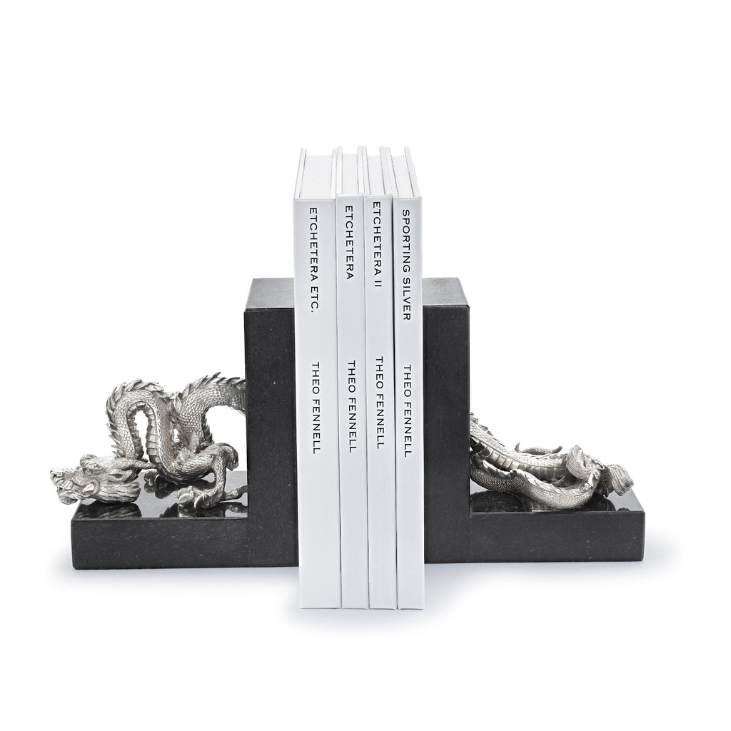 Silver Dragon Bookends