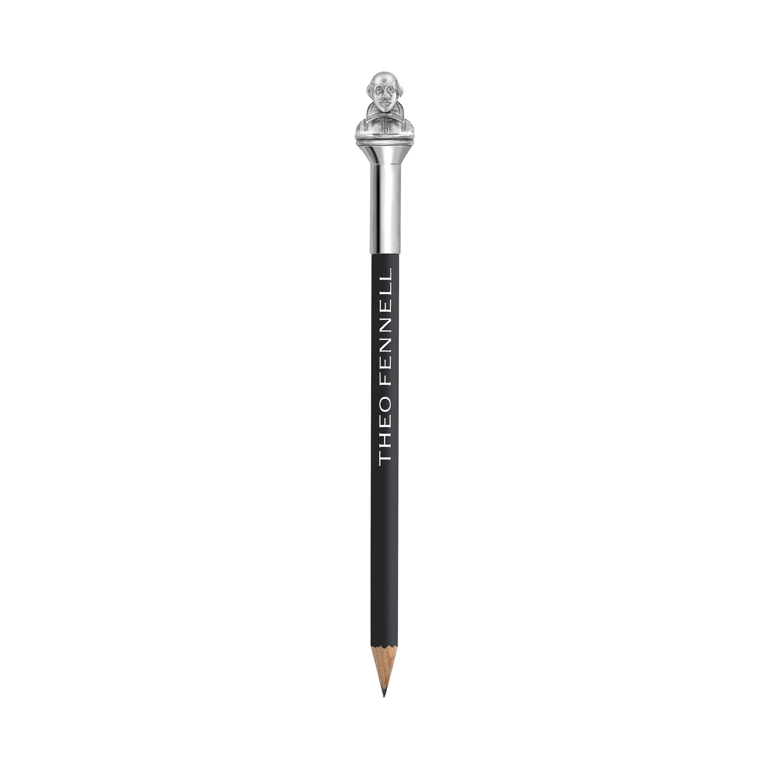 Silver Shakespeare Portrait Pencil Top