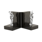Sterling Silver Black Marble Grim Reaper Bookends
