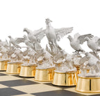 Silver & Gilt Game Bird Chess Set