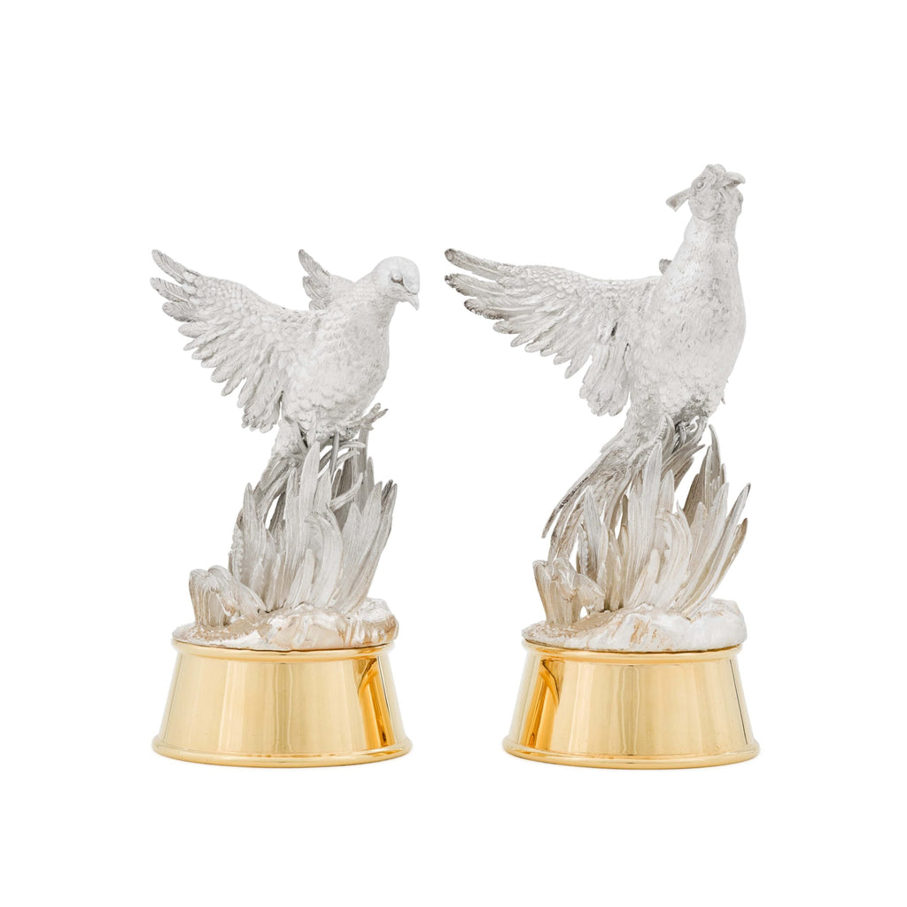 Silver & Gilt Game Bird Chess Set