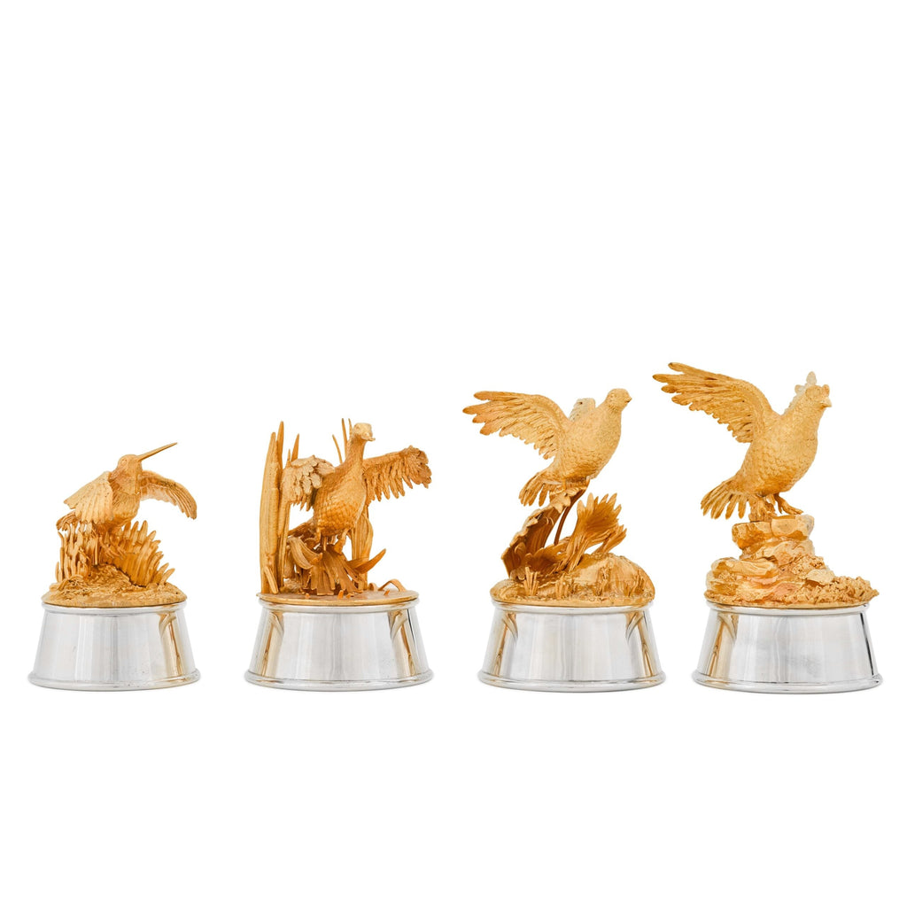 Silver & Gilt Game Bird Chess Set
