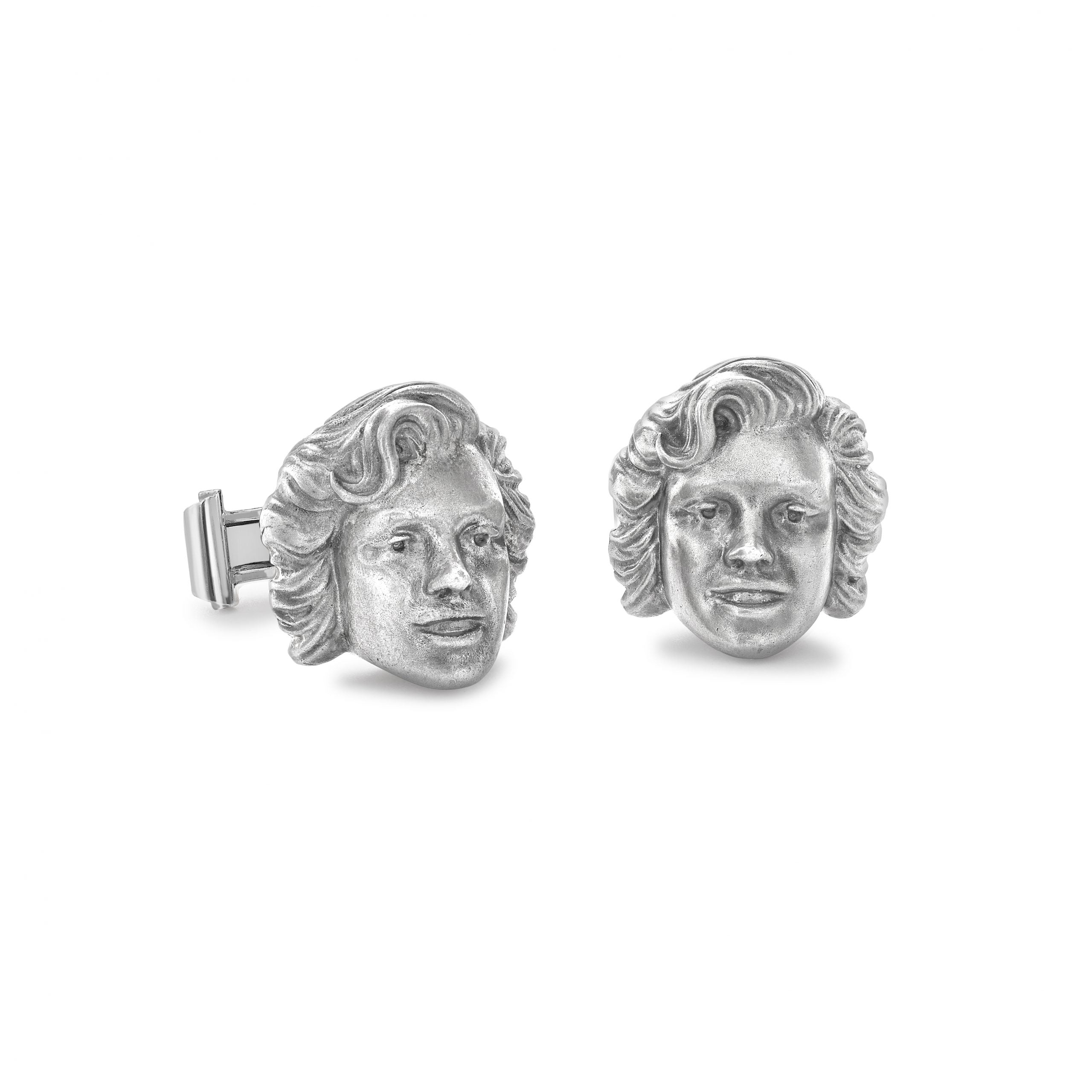 Silver Blonde Bombshell Portrait Cufflinks
